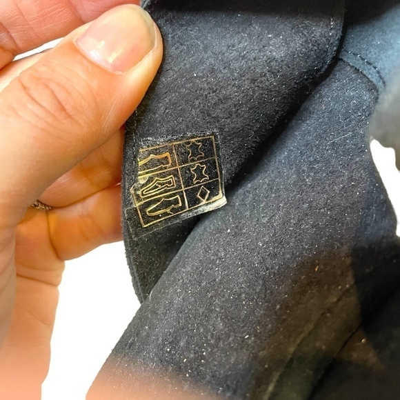 Black Suede Heel Shoes With Wrap Around Ankle Straps - Picture 11 of 14